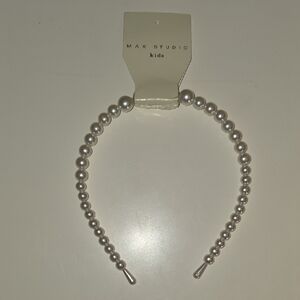 Max Studio Kids Pearl Beaded Headband - Cream